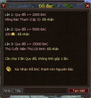 Mốc quy đổi 1 - Hồng Bảo Thạch (Cấp 3)